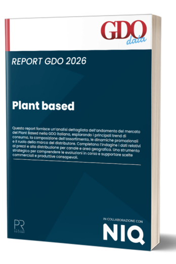 3D book cover: 'Plant based' report, GDO data, 2026 edition with NIQ logo