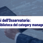 Banner image: person holding a tablet against a blue data background, title in Italian 'I Quaderni dell'Osservatorio: la nuova biblioteca del category management' with GDO data logo.