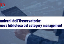 I Quaderni dell’Osservatorio: la nuova biblioteca del category management Banner image: person holding a tablet against a blue data background, title in Italian 'I Quaderni dell'Osservatorio: la nuova biblioteca del category management' with GDO data logo.