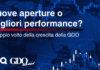 Copertina di articolo: confronto tra nuove aperture e migliori performance della GDO, con grafici di mercato su sfondo blu e logo NIQ GDO News.