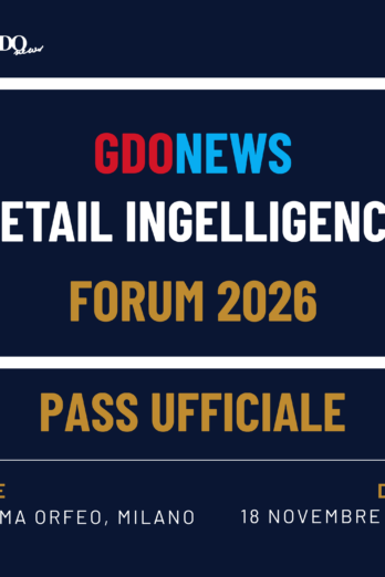 Promotional poster for GDONEWS Forum 2026 on retail intelligence, held at Cinema Orfeo, Milano, on 18 November 2026.
