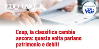 Coop, la classifica cambia ancora: questa volta parlano patrimonio e debiti News banner about Coop ranking change, focusing on assets and debts, with GDO data branding and sponsor badge.