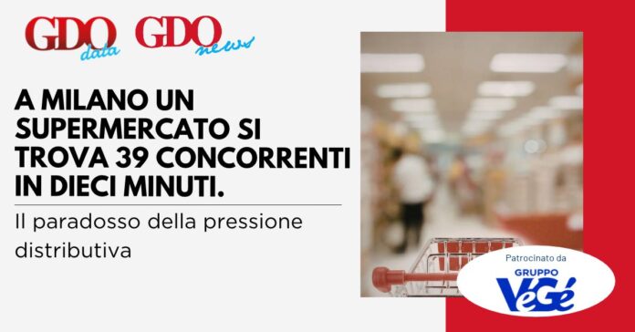 A Milano un supermercato si trova 39 concorrenti in dieci minuti.